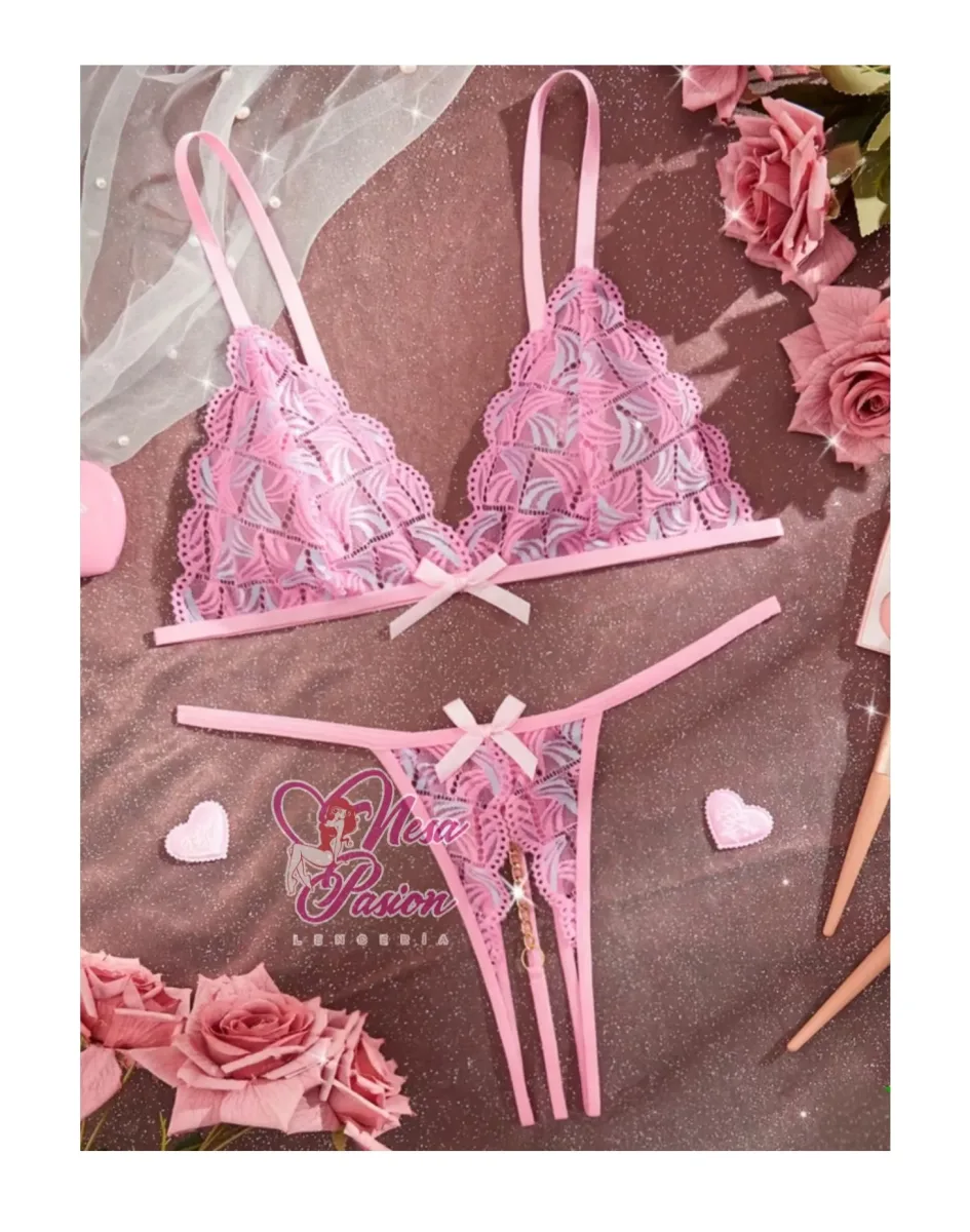 Lencería Sexy Conjunto Siempre Lista Bralette Con Hilo1