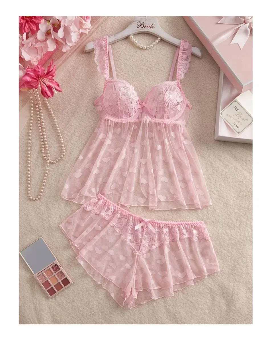 Lencería Sexy Pijama Set De Dos Piezas1