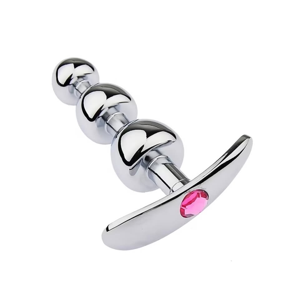 Plug Anal Acero Con Esferas Estimulante Juguete Erótico1