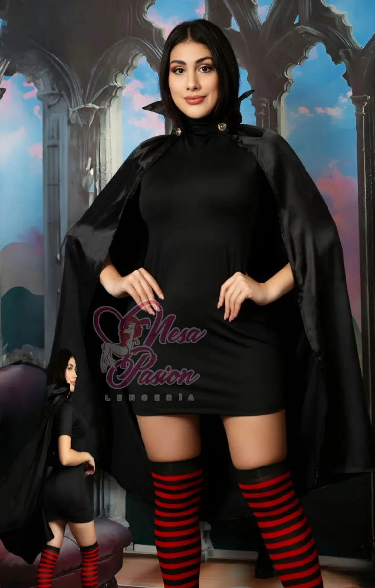 Disfraz Vampira Vestido Sexy Halloween Lenceria1