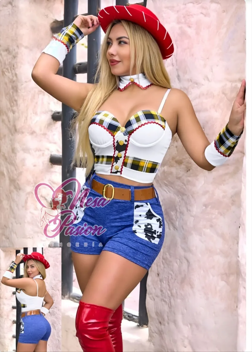 Vaquera Disfraz Short gargantilla Sexy Halloween1