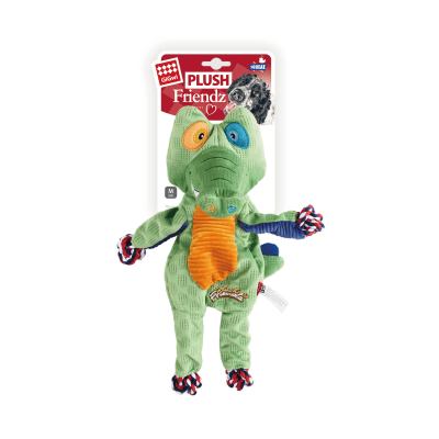 GIGWI PLUSH FRIENDZ CROCODILE ROPE & SQUEAQUER1