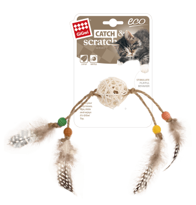 GIGWI CATCH SCRATCH RATTAN/PLUMAS CAFE1