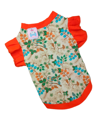 DONAS CLOTHES POLO FLORAL NARANJA1
