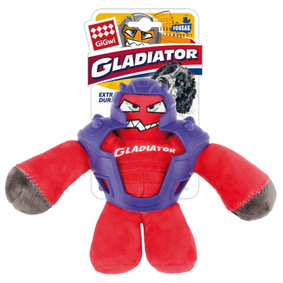 GIGWI GLADIADOR ROJO CHIRRIANTE CON TPR TALLA M1