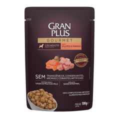 GRAN PLUS POUCH GOURMET PERRO ADULTO SABOR SALMÓN Y POLLO