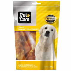 PET CARE - SNACKS PERRO DE BANANA Y POLLO X 70GR