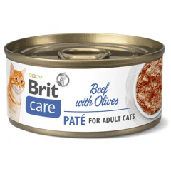 BRIT CARE CAT BEEF PATE WITH OLIVES 70 GR