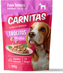 MIMMA CARNITAS PERRO TROCITOS PAVO Y TERNERA EN SALSA