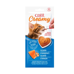 CATIT CREAMY SALMON CON CAMARONES (4 TUBITOS)