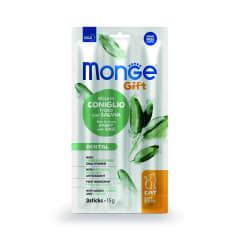 MONGE GIFT SOFT STICKS DENTAL CAT CONEJO Y SALVIA