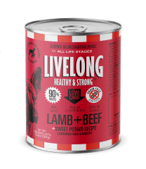 LIVELONG DOG RES + CORDERO + CAMOTE (362 GR)