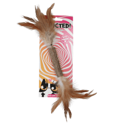ADDICTED CAT - VARA DE JUGUETE PARA GATOS CON ORUGA Y PLUMAS
