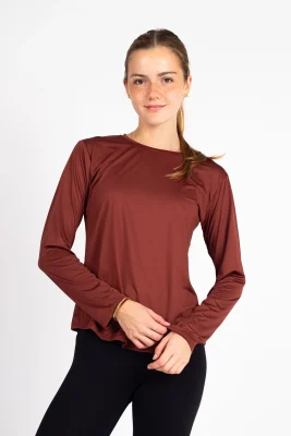 Alcyone Long Sleeve Tee Terracota - Cuello redondo1