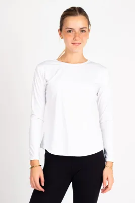 Alcyone Long Sleeve Tee Blanco - Cuello redondo1