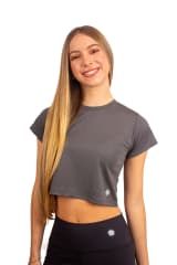Essential crop Gris oscuro