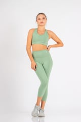 Power Legging - short Verde salvia