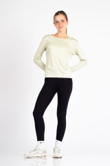 Alcyone Long Sleeve Tee Champagne - Cuello redondo