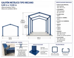 Galpón Perfil Cuadrado 6x12 metros 0