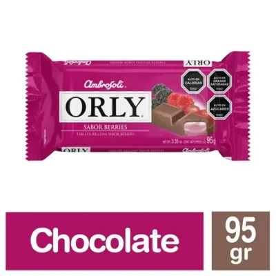 Chocolate de Leche Orly Relleno Sabor Berries 95 g1