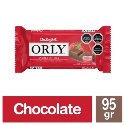 Chocolate de Leche Orly Relleno Sabor Frutilla 95 g1