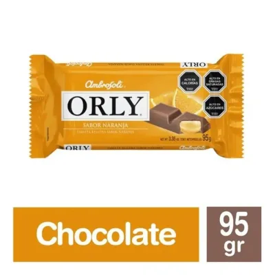 Chocolate de Leche Orly Relleno Sabor Naranja 95 g1