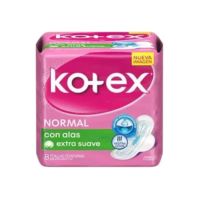 Toalla Higiénica Kotex Normal Con Alas 8 Toallas1