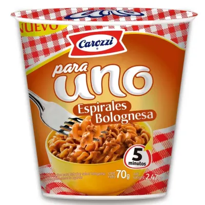 Espirales Bolognesa Para Uno Carozzi 70 g1