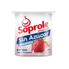 Yoghurt Sin Azucar De Frutilla Soprole 120 g