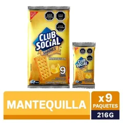 Galleta Club Social Sabor Mantequilla 9 Paquetes