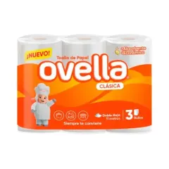 Toalla De Papel Ovella 3 Rollos 11 Metros