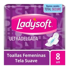 Toalla Femenina Ladysoft Ultradelgada Suave Con Alas 8 Un
