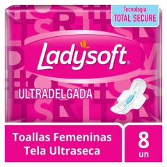 Toalla Higienica Ultra Delgada Ladysoft Rosada