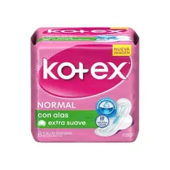 Toalla Higiénica Kotex Normal Con Alas 8 Toallas