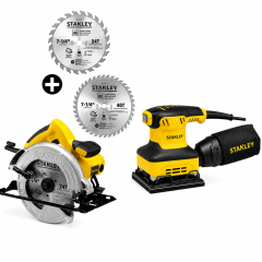 Kit Profesional Sierra Circular 1600W + Lijadora Orbital 240W para Carpintería
