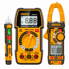 Kit de Medición Eléctrica con Multímetro Tester + Pinza Amperimétrica Industrial + Detector de Corr 0