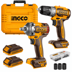 Combo Taladro Inalámbrico Brushless 20V + Llave de Impacto INGCO