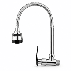 Llave de Cocina para Pared con Caño Corrugado Flexible