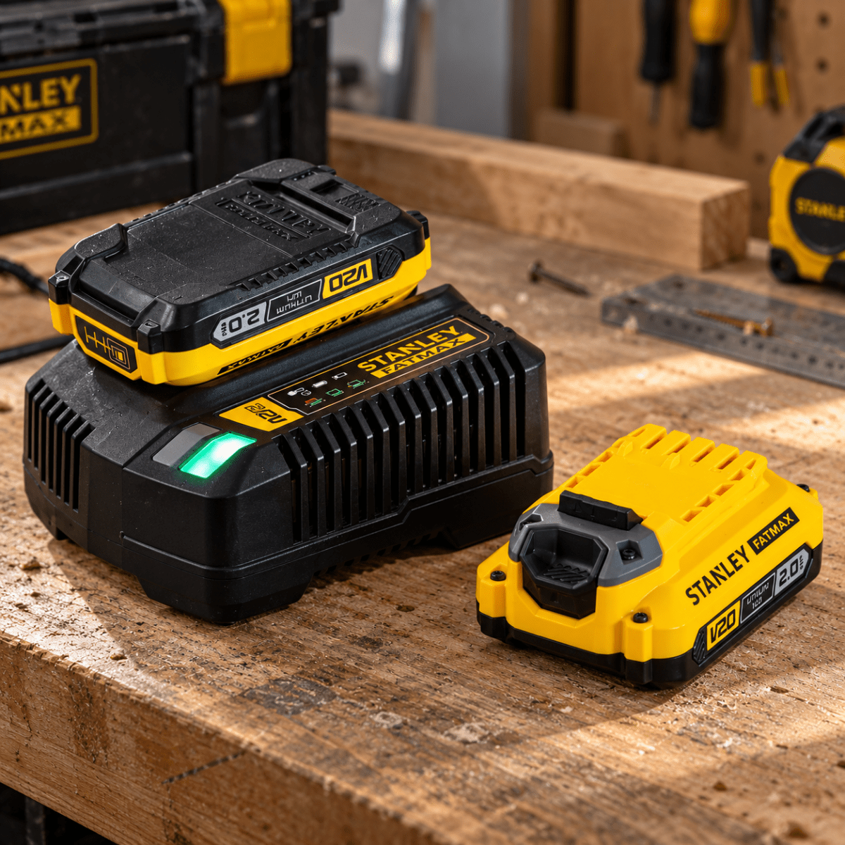 Cargador Rápido Stanley 20V para Baterías de Herramientas Inalámbricas2