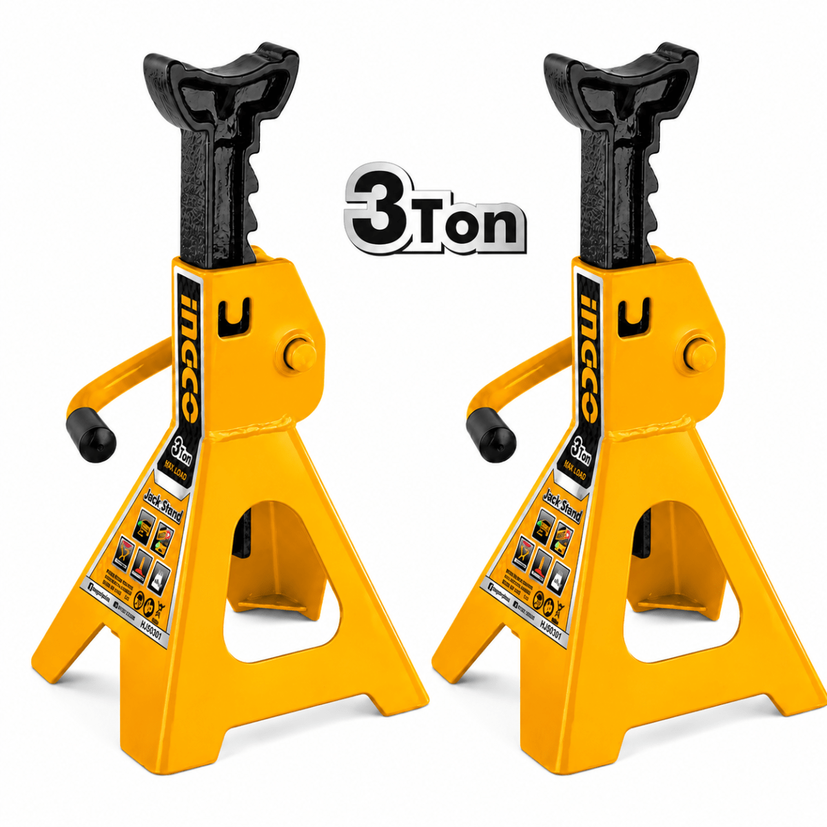 Set de 2 Caballetes Torres Soporte para Auto 3 Toneladas INGCO1