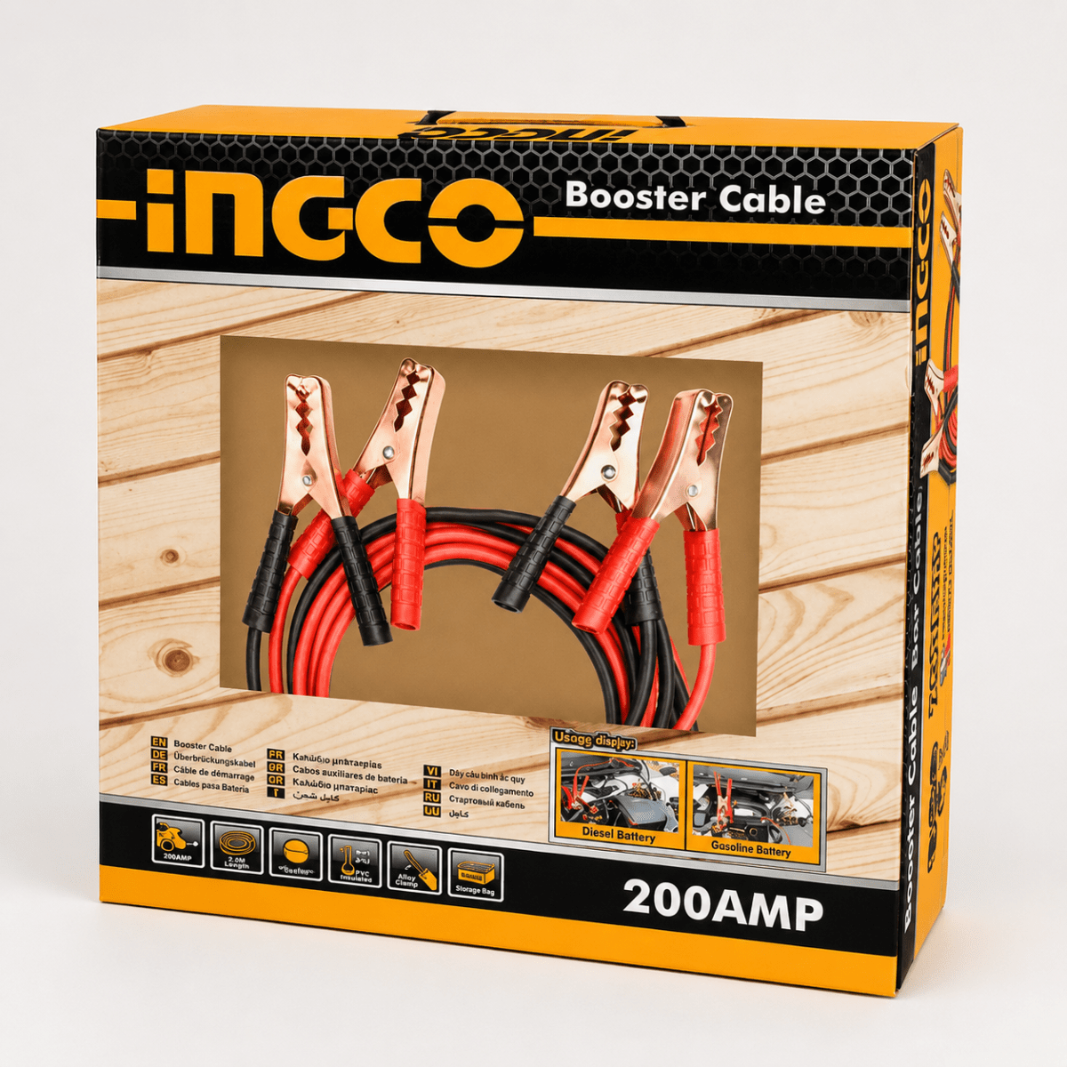 Cable Pasacorriente para Auto con Pinzas 200A INGCO4