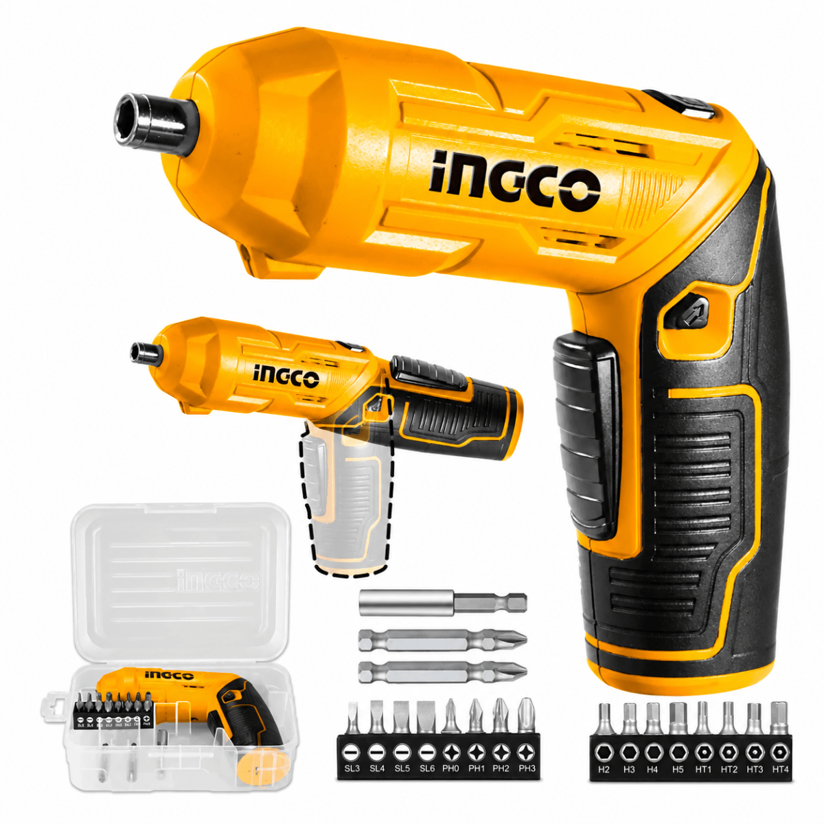 Kit de Alicates Dieléctricos 1000V + Destornillador Inalámbrico INGCO2