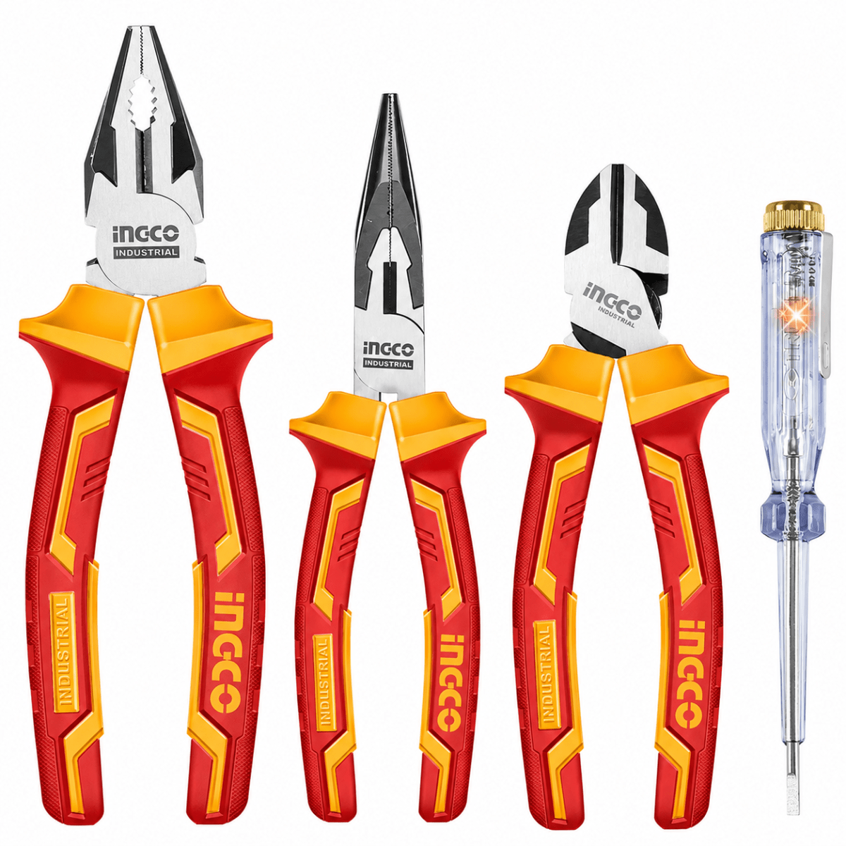 Kit de Alicates Dieléctricos 1000V + Destornillador Inalámbrico INGCO3