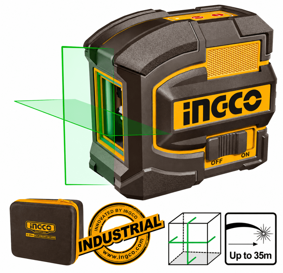 Nivel Láser de Líneas Verdes para Nivelación Profesional HLL156601 INGCO3