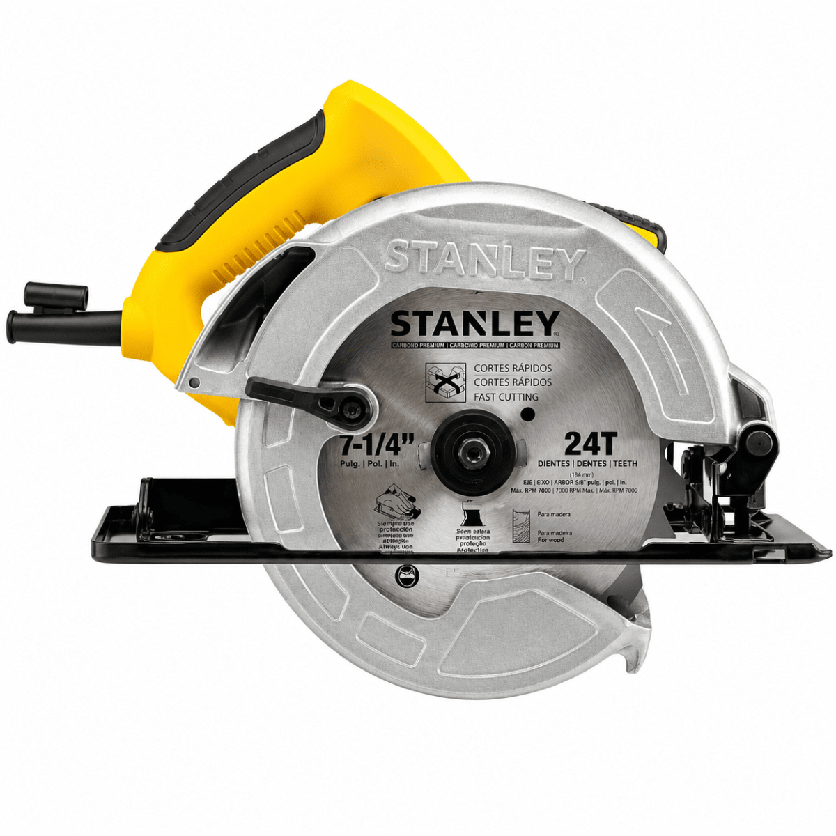 Sierra Circular Eléctrica Stanley 1600W 7-1/4¨ con Disco para Corte Profesional1