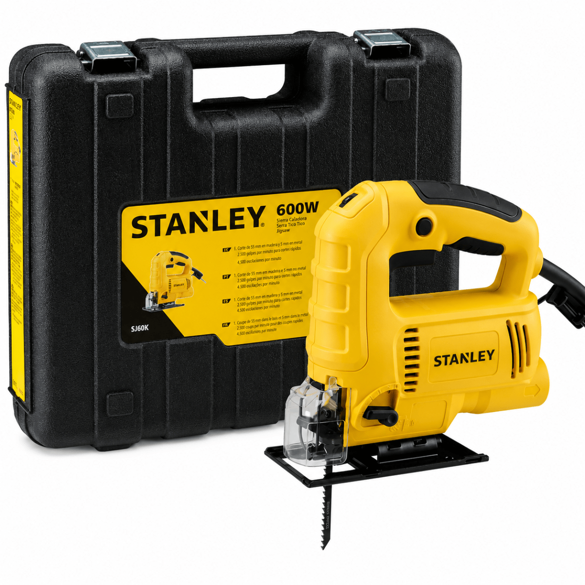 Sierra Caladora Eléctrica Stanley 600W SJ60K con Maletín para Corte Profesional2