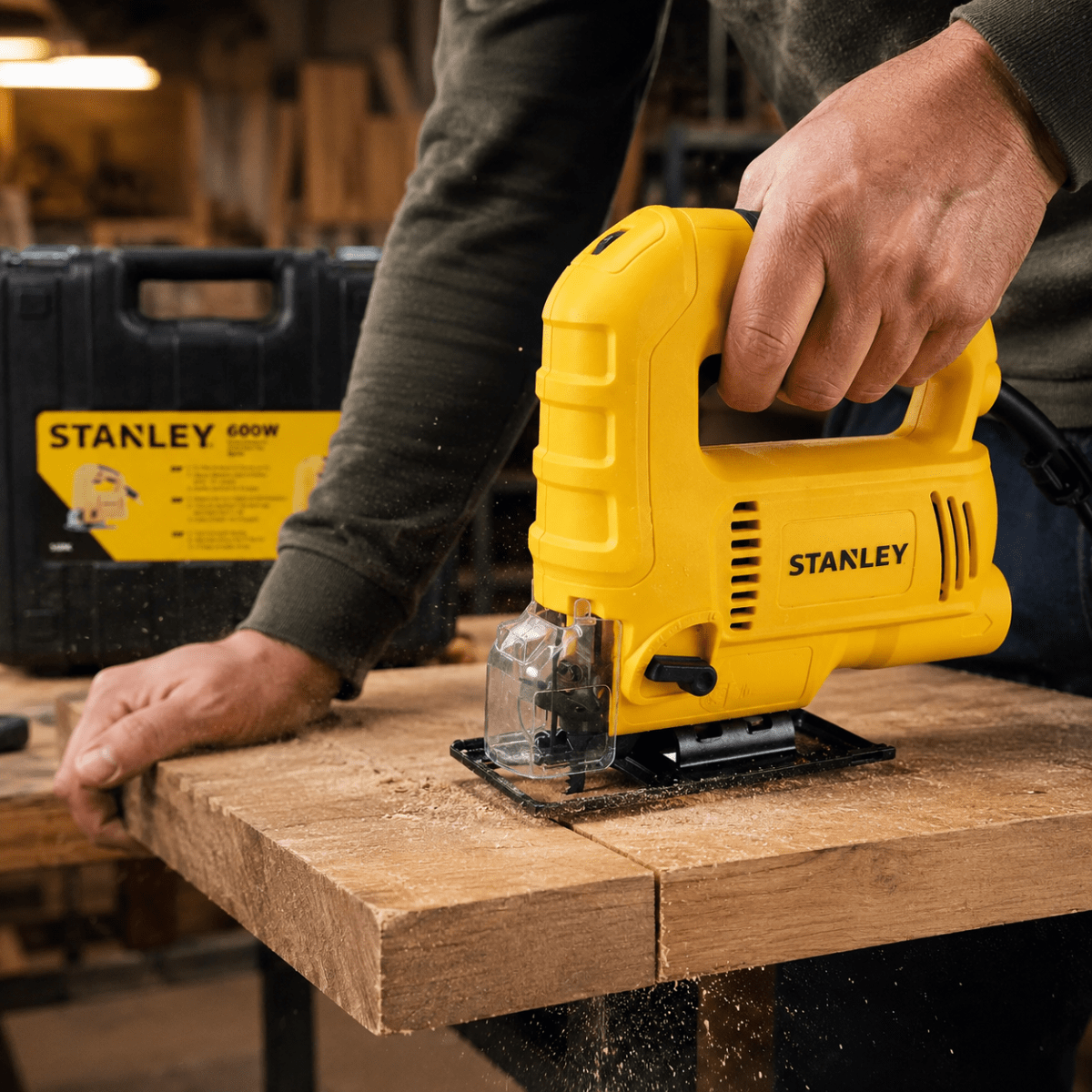 Sierra Caladora Eléctrica Stanley 600W SJ60K con Maletín para Corte Profesional3