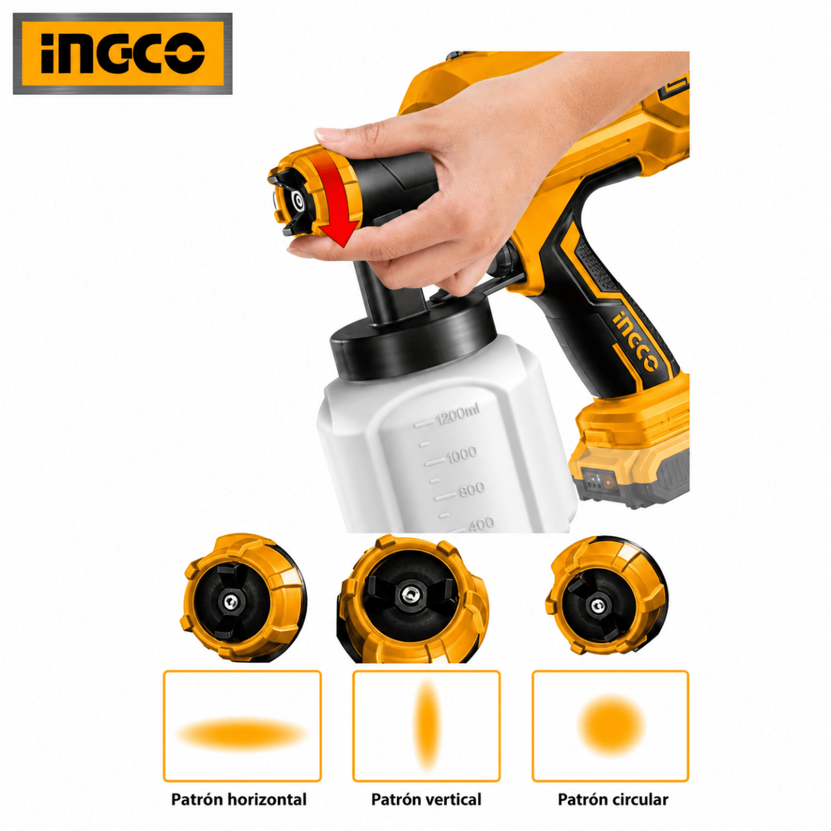 Pistola Eléctrica para Pintar con Compresora 450W INGCO3