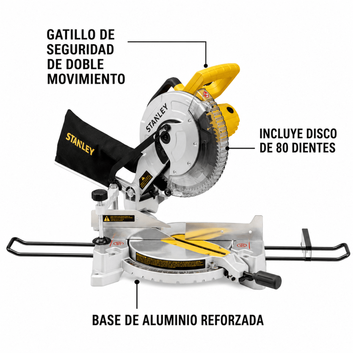 Sierra Ingleteadora Stanley 10¨ 1650W SM16-B2 Profesional para Cortes de Precisión2