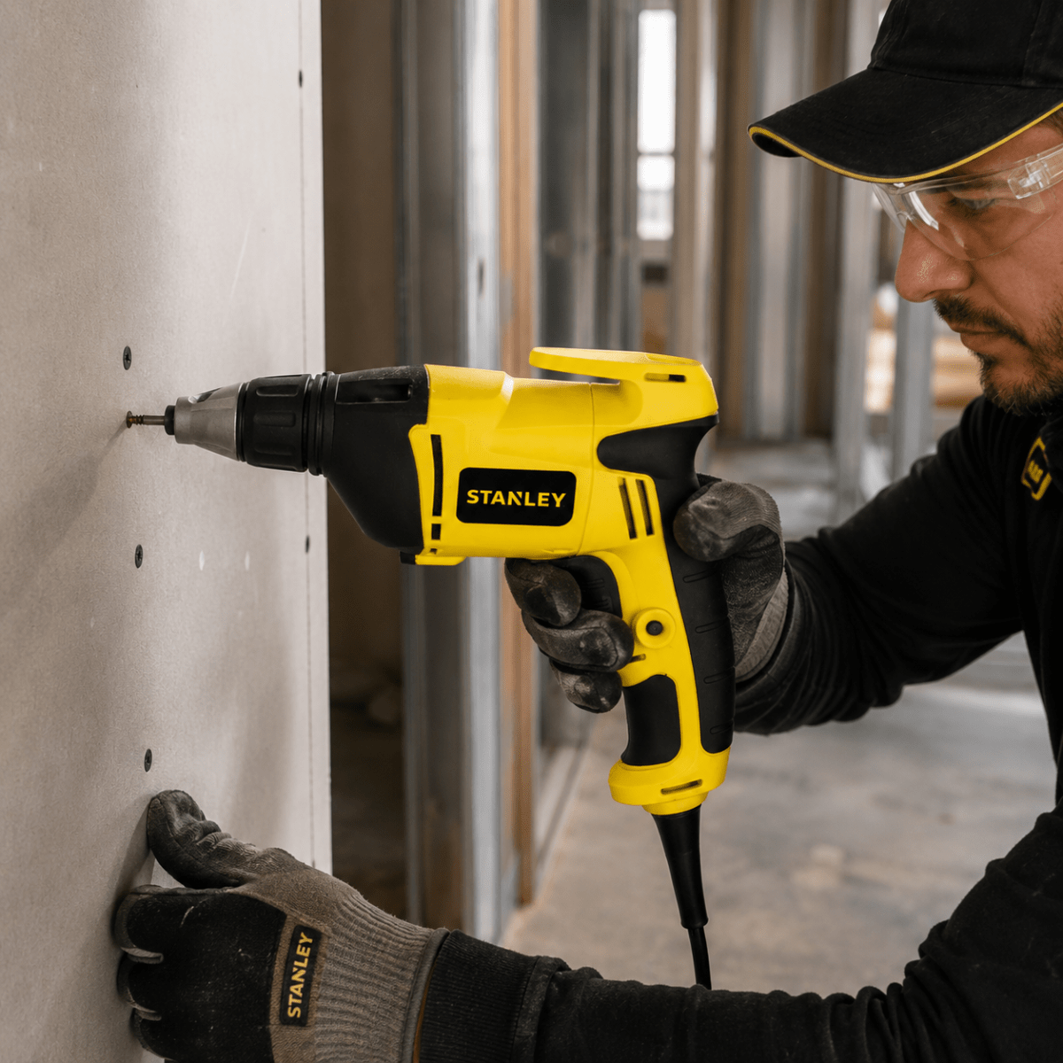 Atornillador para Drywall Stanley 520W Profesional para Instalación de Paneles2